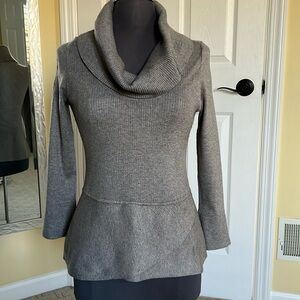 Ladies GREY fitted modern cowl neck